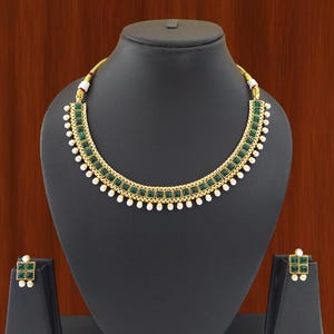 Handmade Indian Fashionable Jewellery, Indian fashion Jewelry, wedding Party wear Bollywood Ethnic Necklace Set, Birthday Gift Necklace Set
