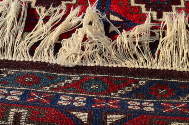 Red runner, Oriental rug, Rug runner, Organic wool rug, Tribal Runner rug, Hallway rug, Corridor rug Blue Red rug,Home Decor.3.18x10.00ft image 5
