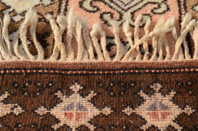 Fireplace rug Handmade rug Turkish carpet Naturel Wool Carpet 1.65x3.60ft Entry rug Soft Pink rug Oushak rug Bedside rug Boho rug