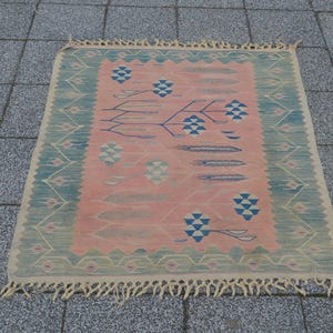 Vintage Kelim Teppich, Geometrischer Kelim Teppich, Kelimteppich, Anatolischer Kelim, Geometrischer Kelimteppich, 100x120 cm