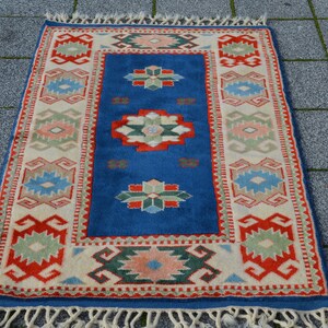 Small Kitchen rug, Navy Blue rug, Rustic decor, Organic Wool rug, Muted carpet, Small Area rug, Floor carpet, Free Shipping rug 2.80x4.43ft