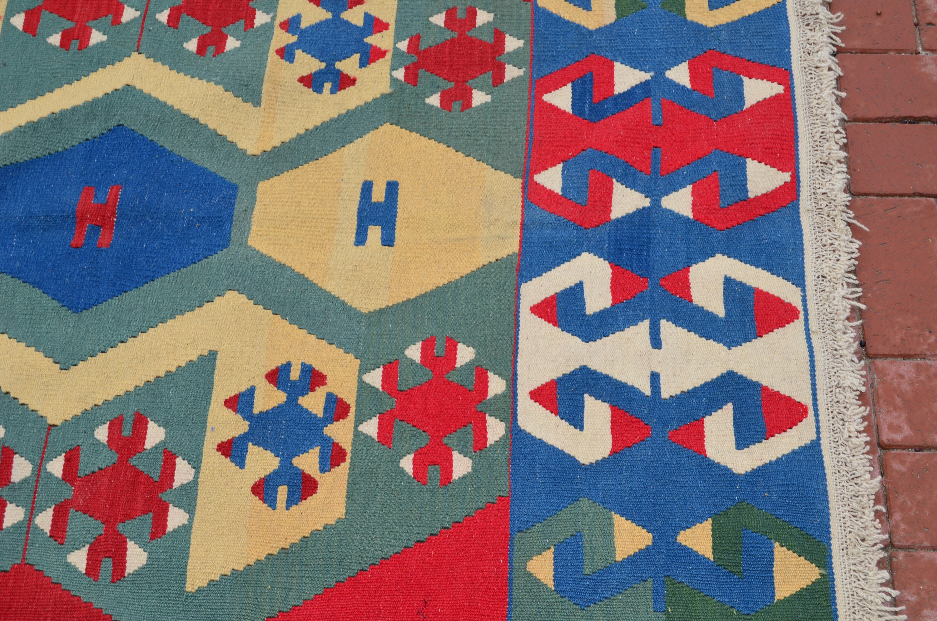 Oushak Kilim, Geometric Kilim, Turkey Rıg, Handmade Kilim, Livingroom