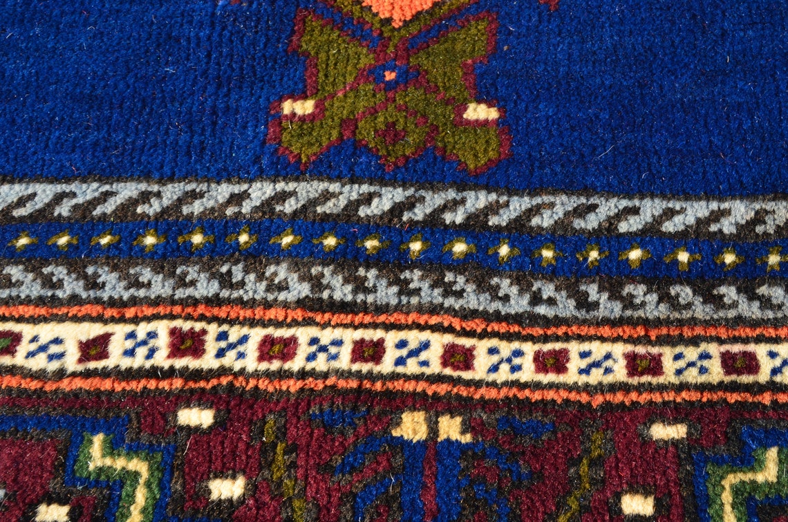 Oversize rug Navy Blue Orange rug Handmade rug Livingroom Etsy