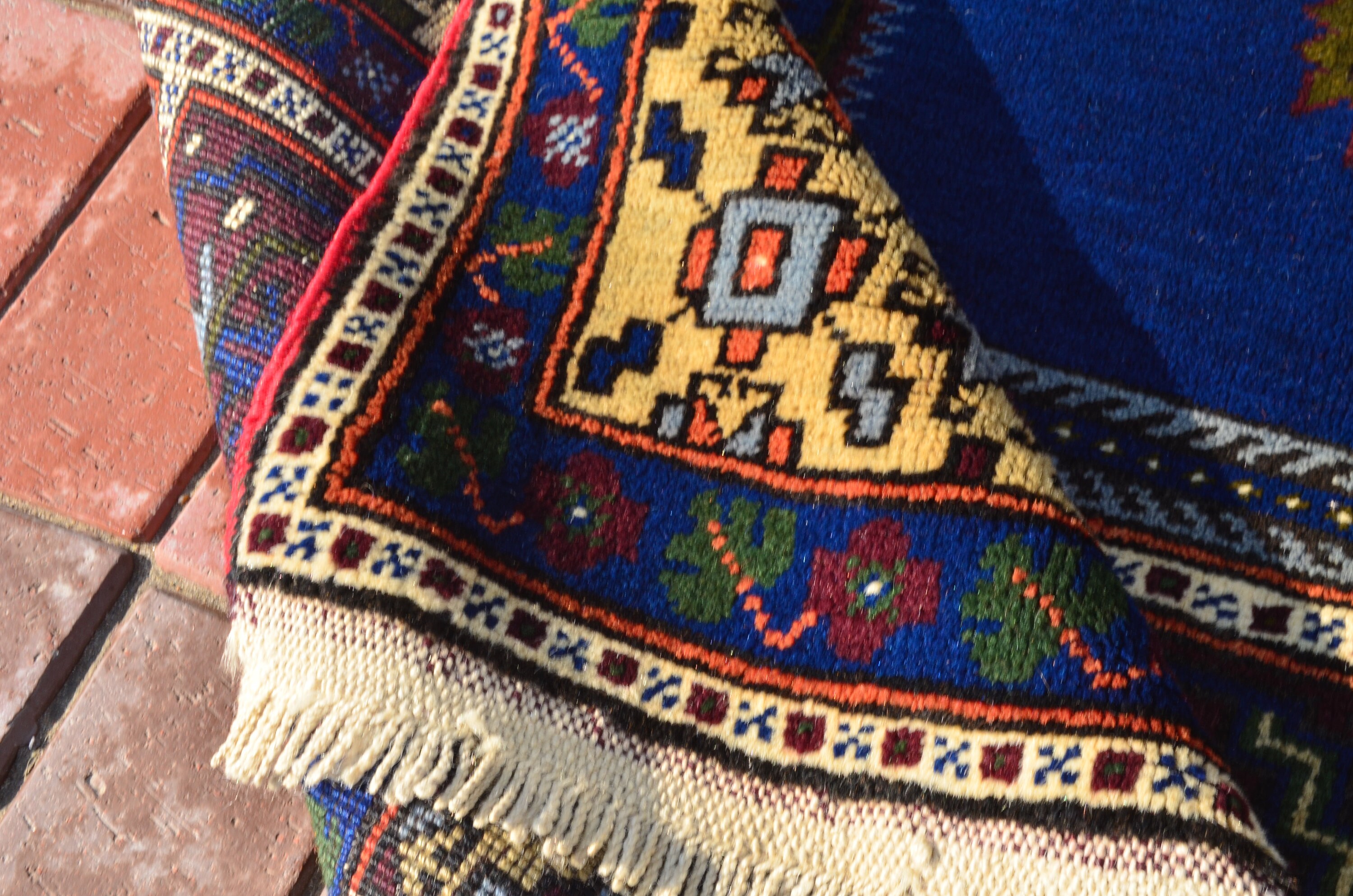 Oversize rug Navy Blue Orange rug Handmade rug Livingroom | Etsy