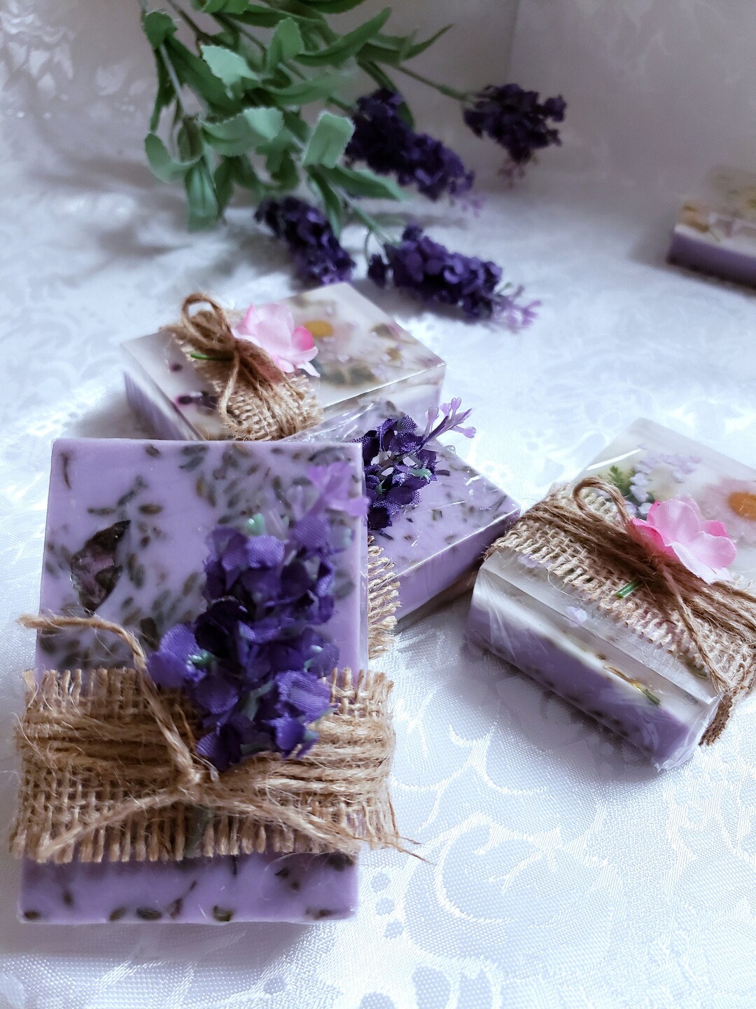 Artisan Handmade Soap, Flower Soap, Natural Glycerin Soap With Dried