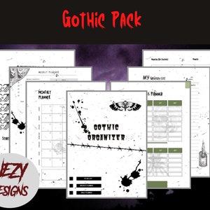 Gothic Organizer Planner Gothic Journal Printable Daily - Etsy