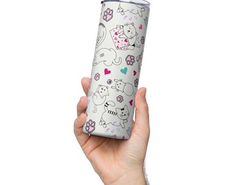 Los gatos serán gatos - Vaso de acero inoxidable