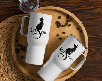 Tailspin Cat Sanctuary - Travel mug with a handle