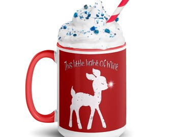 This little light of mine - Red Mug with Color Inside
