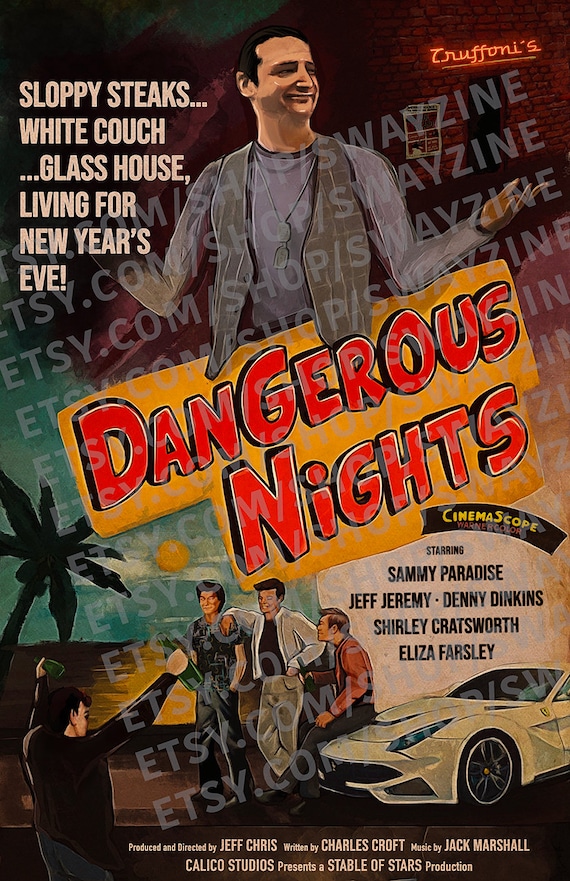 Dangerous Nights - 1950's Style Movie Poster - Inspired by I Think