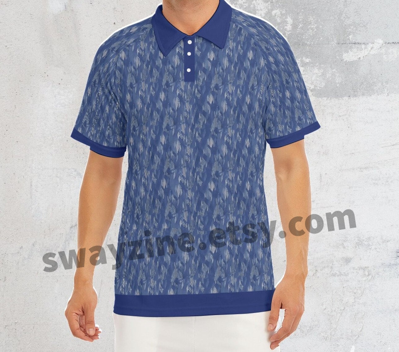 Regular Fit: short sleeve poplin shirt Blue Aop Leaves