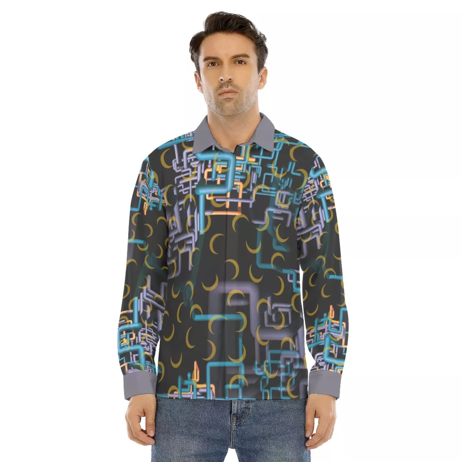 Dan Flashes Shirt Long Sleeve Button Up Collar Shirt I Etsy