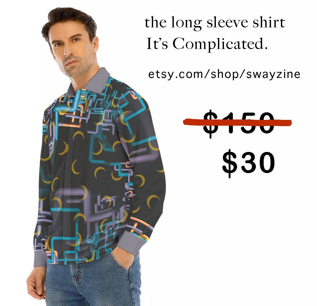 Dan Flashes Long Sleeve Collar Shirt - I Think You Should Leave - Dan…