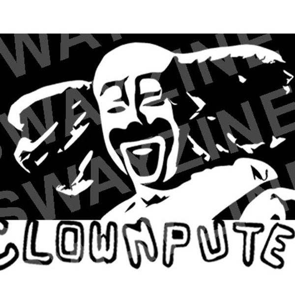 Bozo Clownputer clear vinyl sticker - I Think You Should Leave - Bozo Dubbed Over