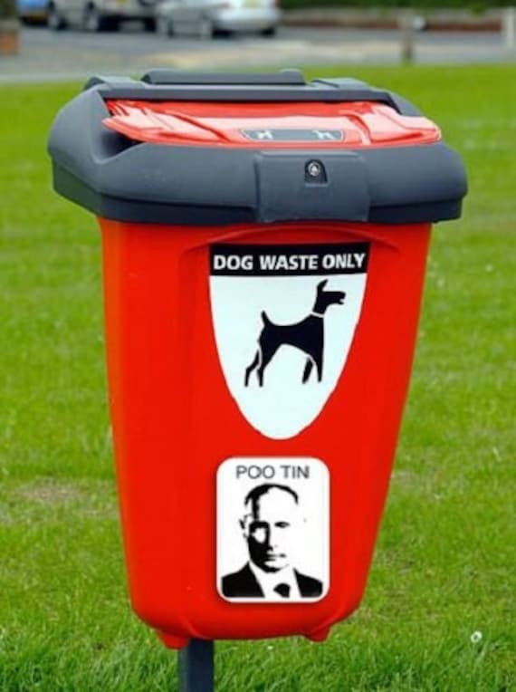 Poo Tin Putin Dog Waste Bin Anti War 4 Pack Sticker Decal Etsy UK