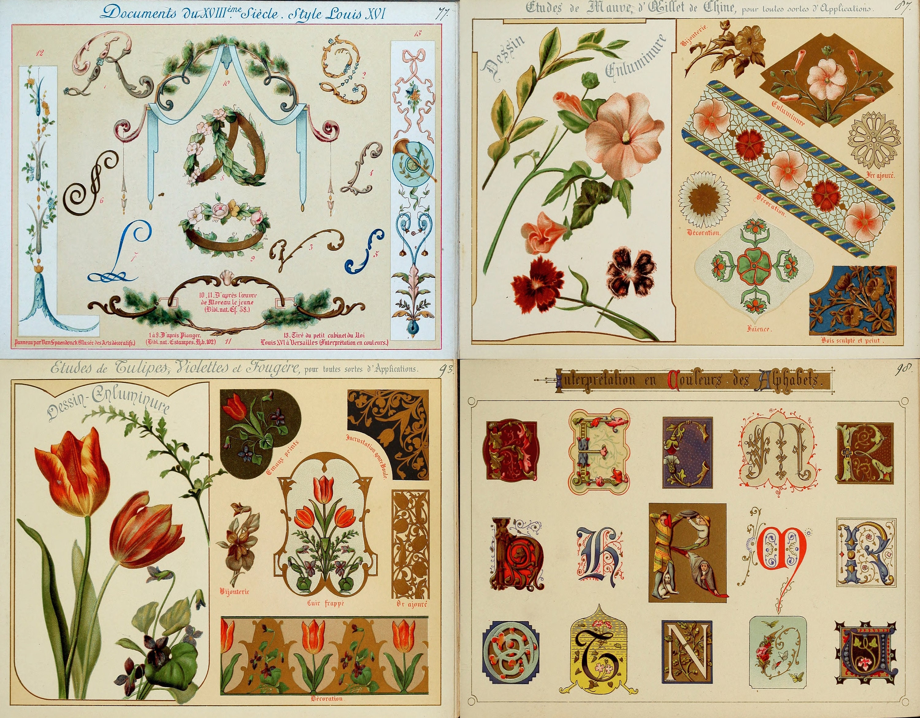 Vintage French Flower Pattern Ebook – Fleurs D'après Nature Et Fleurs ...