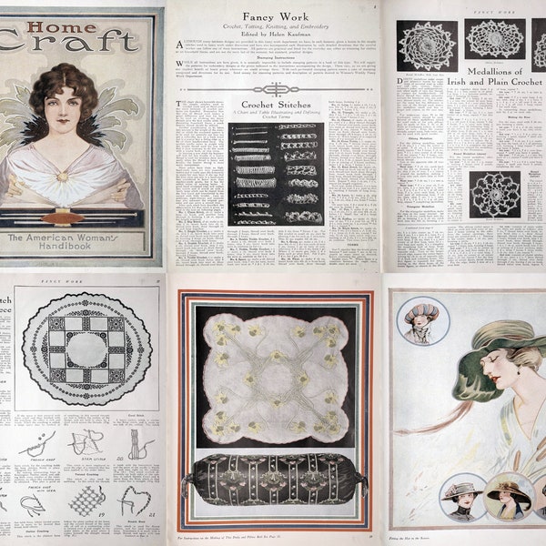 Home craft Magazine 1920 - the American woman's handibook, Crochet, Tatting, Knitting and Embroidery. PDF