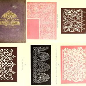 Designs for lace making, 1870, Vintage lace-making ebook with samples, Point de Venise, Point Lace, Cushion Lace, Italian Lace, PDF