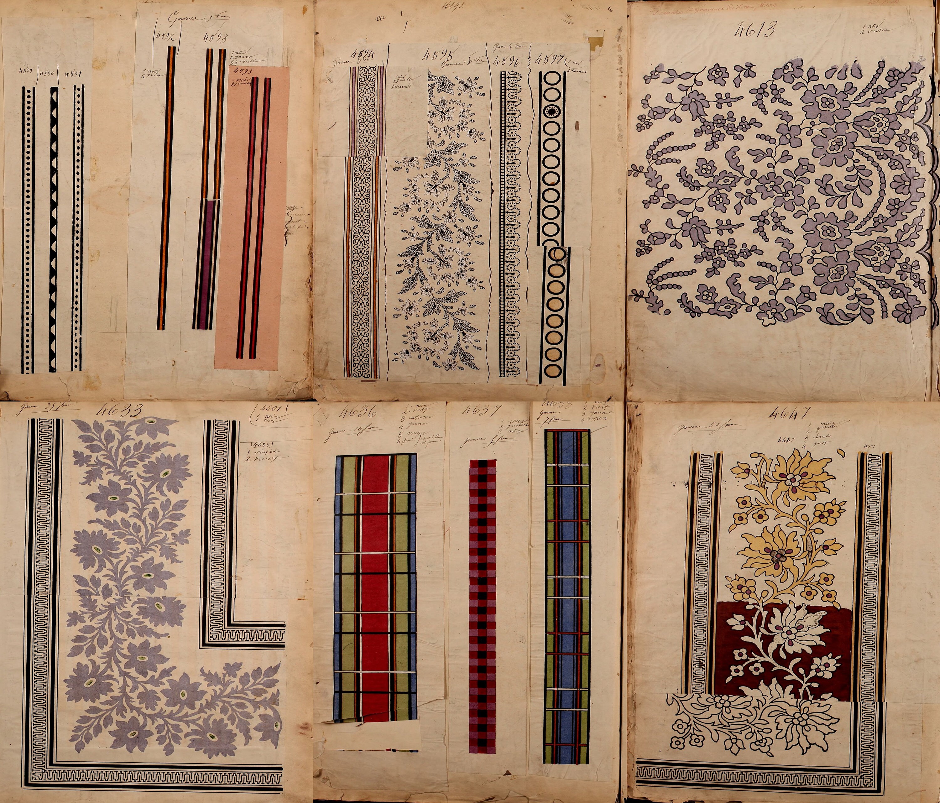 Vintage French Textile Designs, 1863 Sample Book (PDF) - Etsy