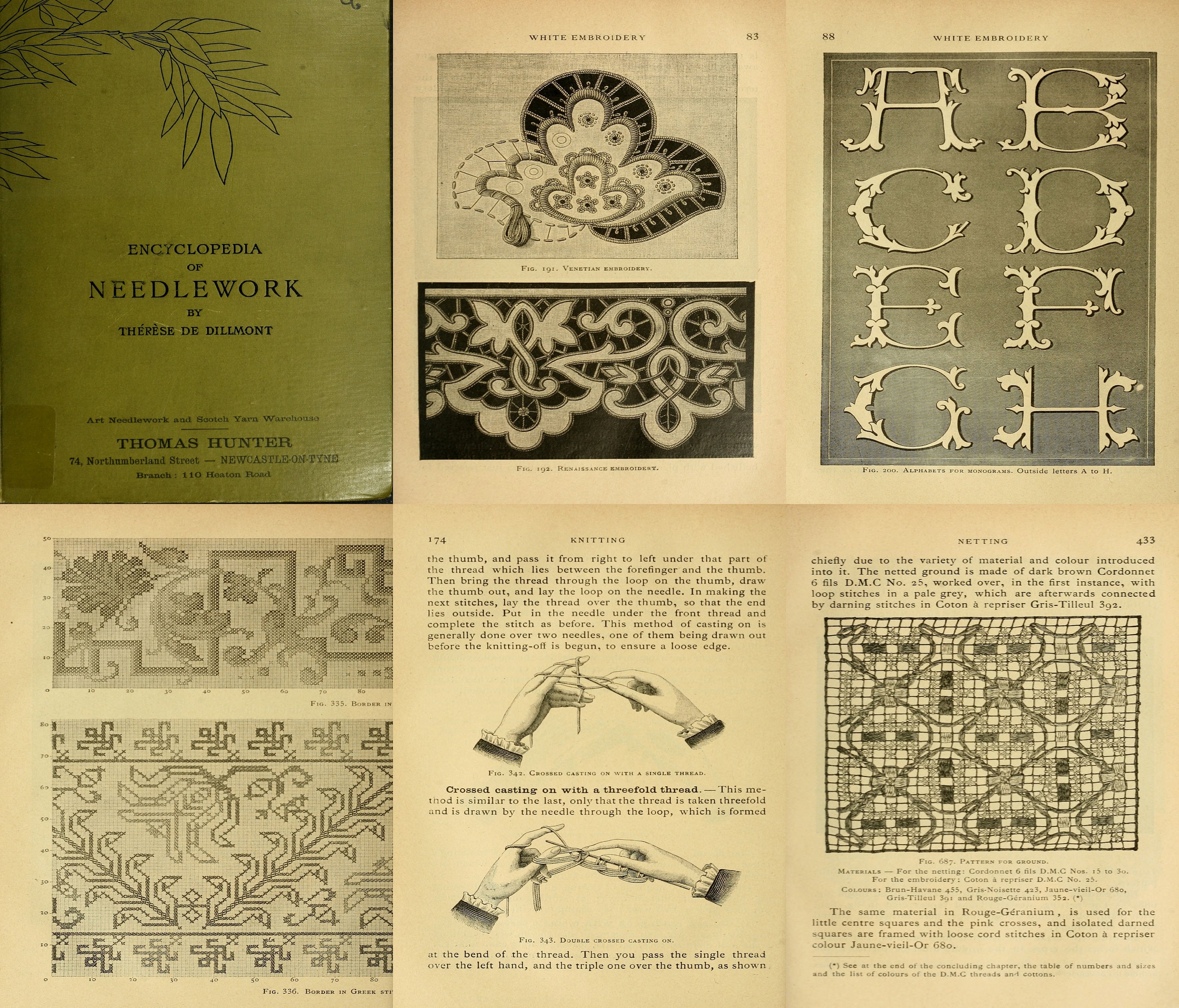 1890s Needlework Encyclopedia, Vintage Embroidery Designs (PDF