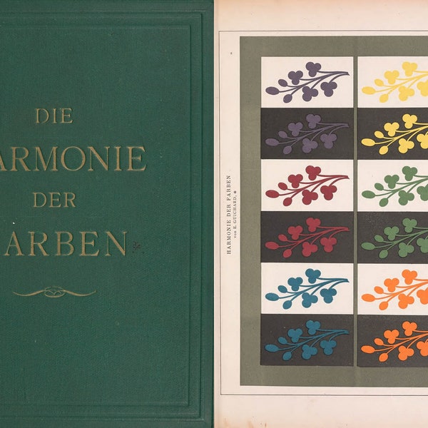 Vintage Duitse interieurdecoratie & stencil Ebook, 1882, Die Harmonie der Farben, 1300 Zusammenstellungen von Farbenverbindungen, PDF