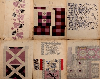 Vintage French textiles sample book 1863 by Maison Robert, firm, Paris; Ducroquet, Victor, PDF format.