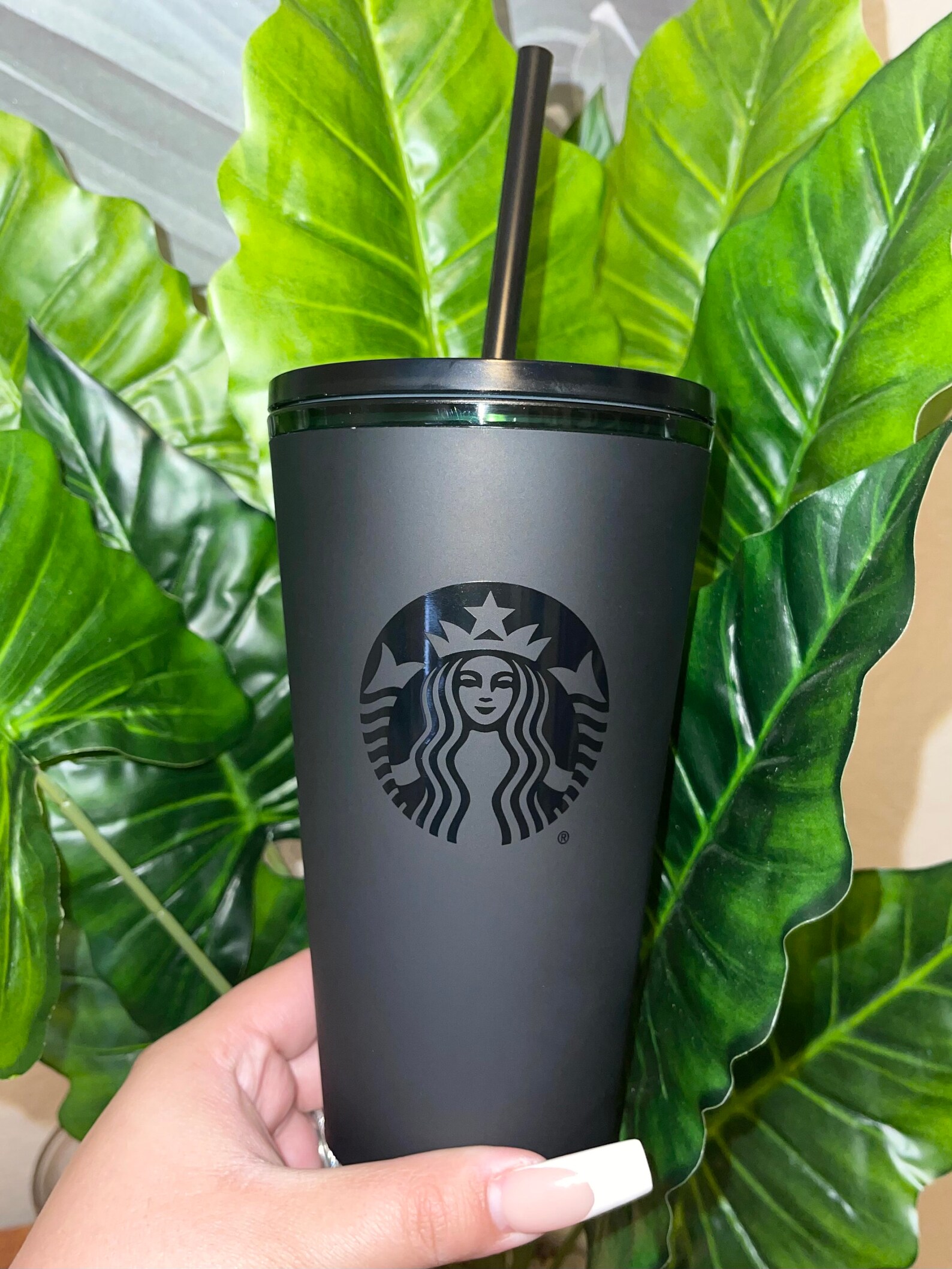 Matte Black Starbucks Cup Etsy
