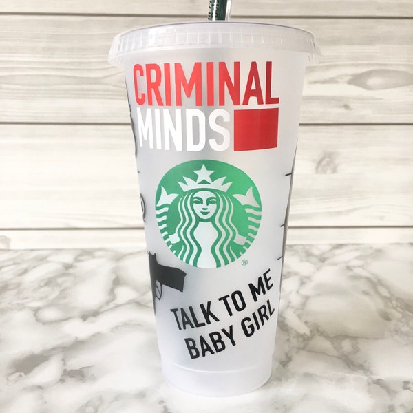 Criminal Minds Derek Morgan Starbucks Cup| Reusable Starbucks Venti Cold Cup | 24oz |