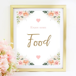 Floral Bridal Shower Food Sign | Printable Baby Shower decoration | Birthday party table sign |  |  NOT EDITABLE Instant Download,GD01