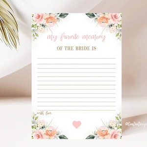 Brautdusche Lieblingsspeicherkarte Spiel, Bestes Memory mit der Braut, Party-Andenken-Geschenk, Hen Party Accessoires, Instant Download,GD01