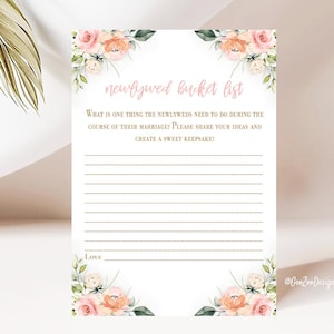 Bucket List Spiel Zeichen, druckbar, Brautparty Spiel, Hochzeit, Aktivität, Wünsche für Braut, Henne Party Andenken Geschenk, digitale Datei, GD01