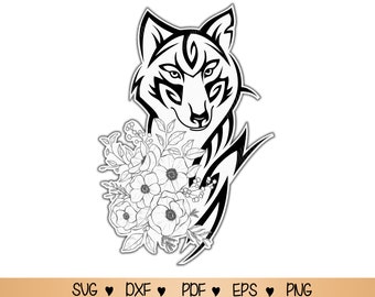 Download Wolf Mandala Svg Etsy