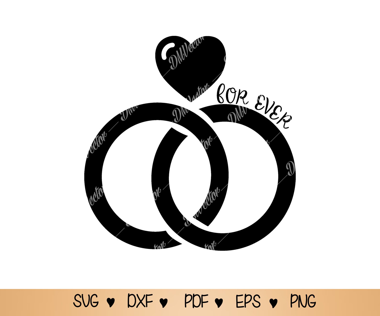 Wedding Rings Diamond Shaped svg heart Love Marriage Jewelry | Etsy