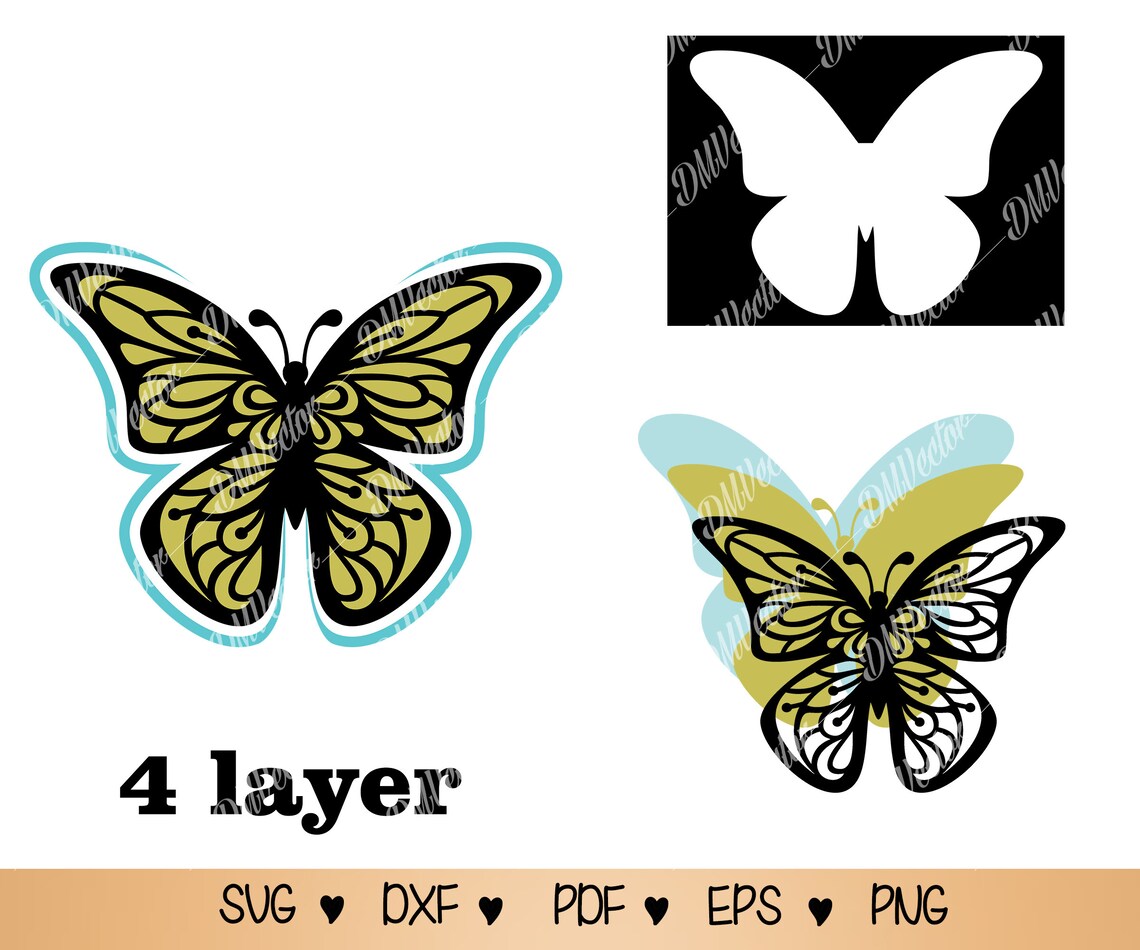 Paper Butterfly SVG 3D Butterfly Cutting File Template svg ...
