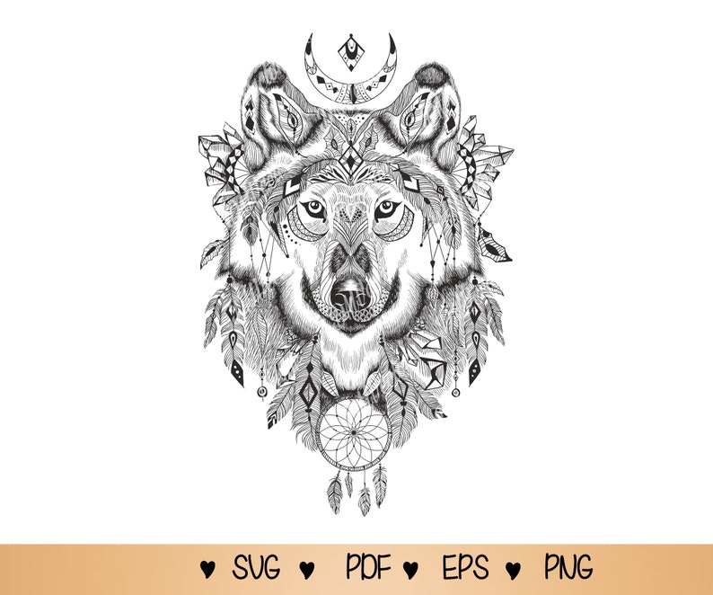 Download Clip Art Mandala Wolf Zentangle Vector Designs Wolf Dreamcatcher Svg Wolf Tattoo Svg Wolf Dreamcatcher Mandala Svg Png Pdf Eps Art Collectibles