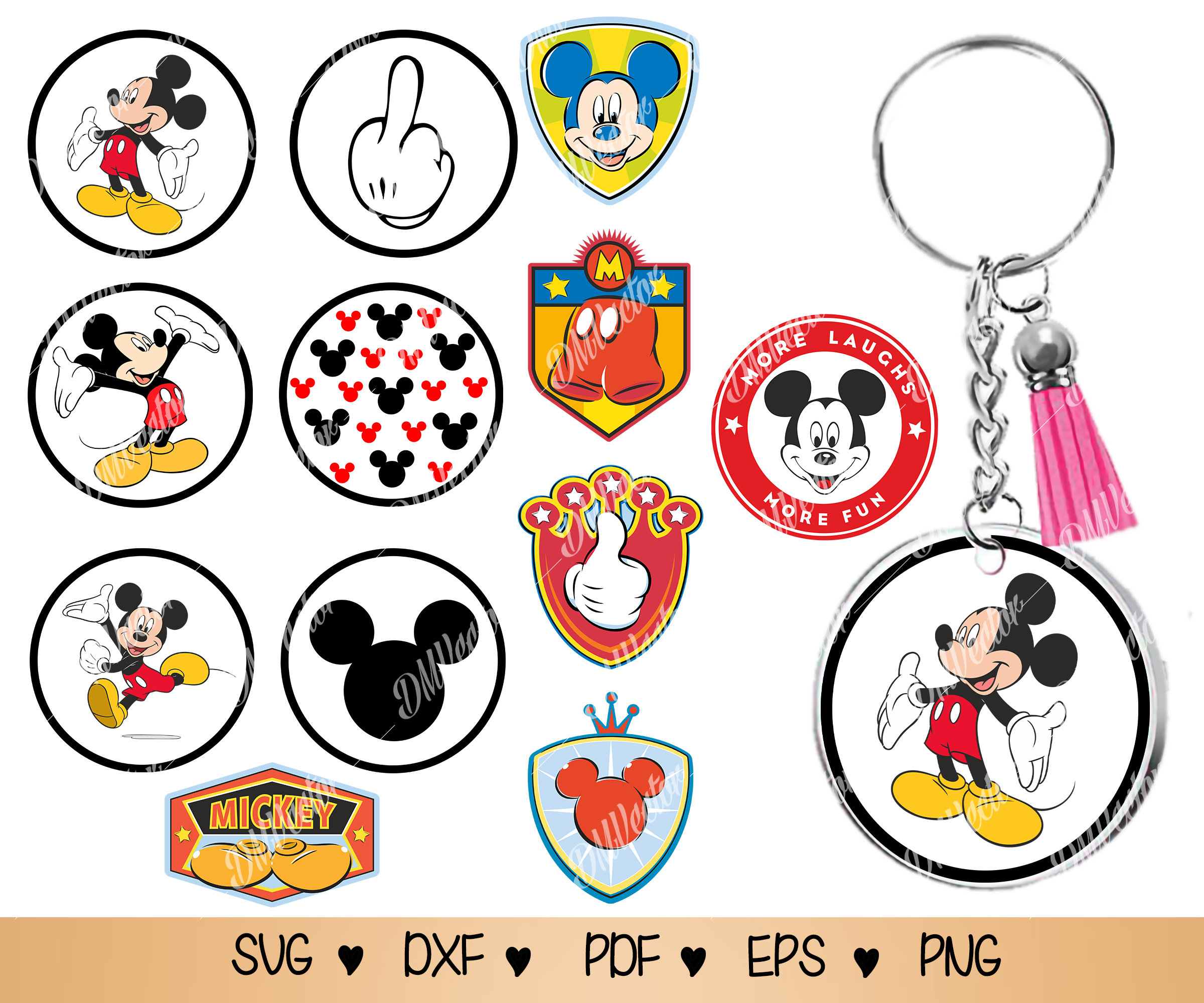 Round Keychain svg cartoon character Keychain svg png pdf | Etsy