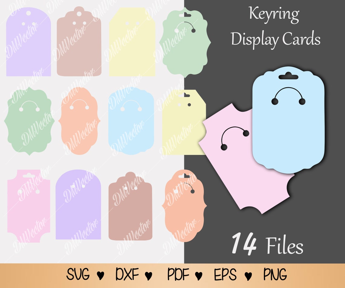 Keyring Display Card Svg Key Ring Tag Svg Png Pdf Dxf Eps | Etsy