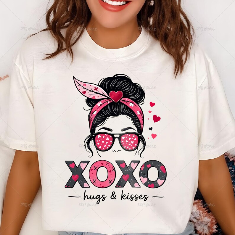 XOXO Hugs & Kisses PNG Sublimation Bundle: Valentine's Girl (digital ...