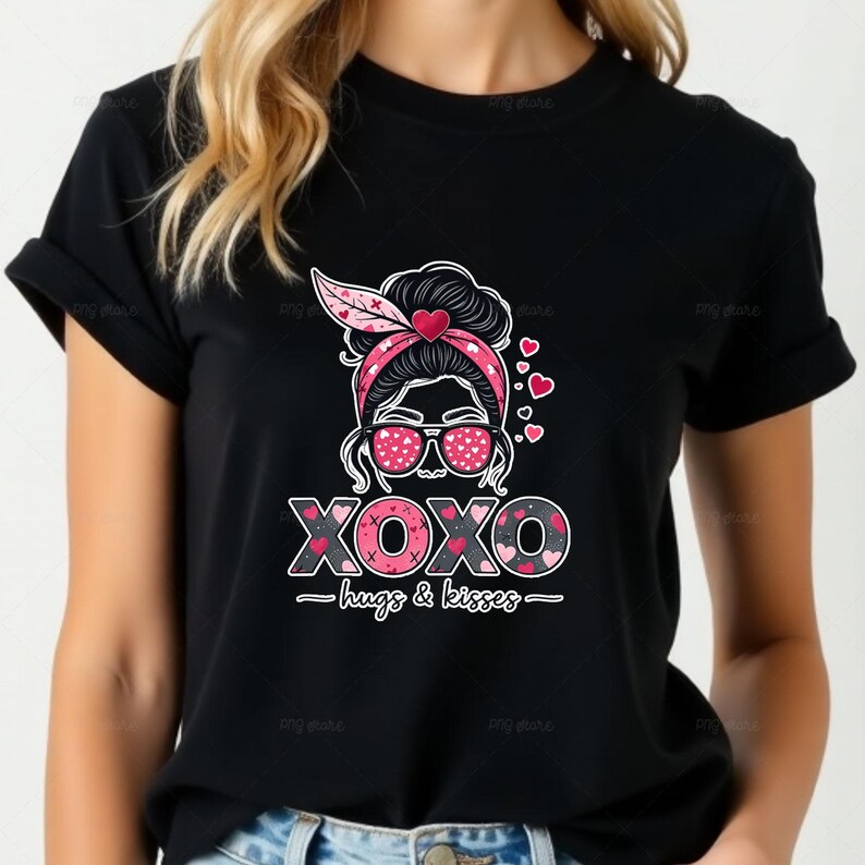 XOXO Hugs & Kisses PNG Sublimation Bundle: Valentine's Girl (digital ...