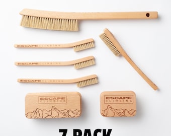 Rock Climbing Brush Set: Natural Boar Hair, Angled Tip