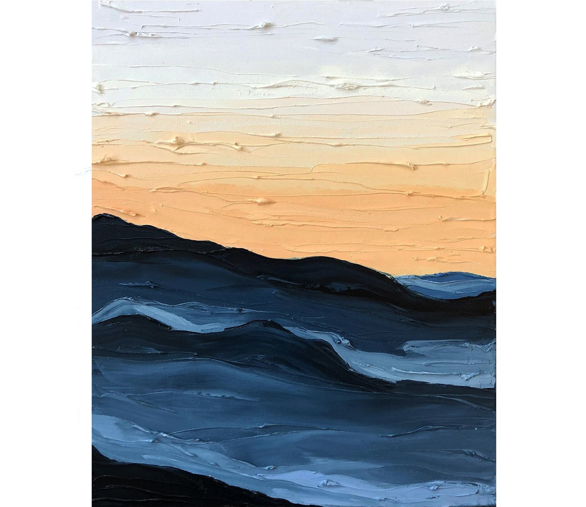 Abstract Mountain Painting Original Art Landscape Painting Oil Etsy