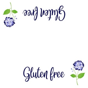 Gluten free folding card to label gluten free food at events.