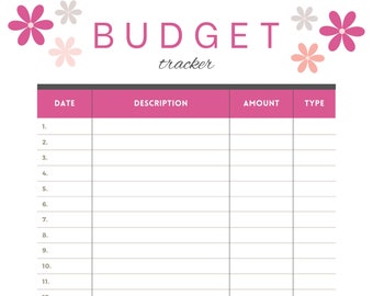 Budget Tracker Printable PDF Download