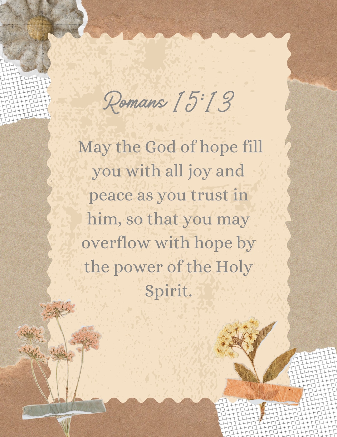 Romans 15:13 Scripture Print in Pdf and Png. - Etsy