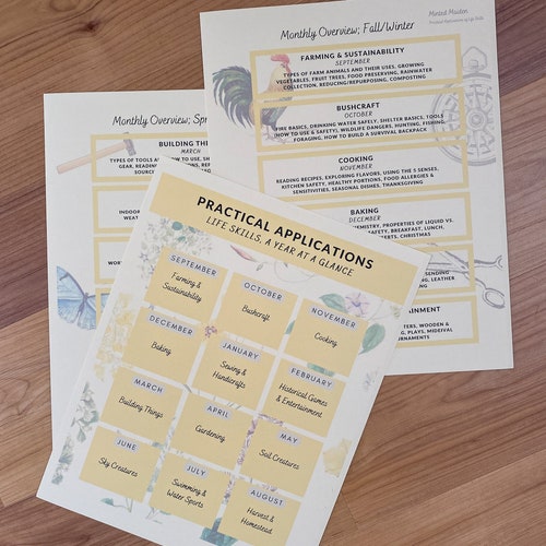 Life Skills Curriculum Unschool Activities Practical Etsy