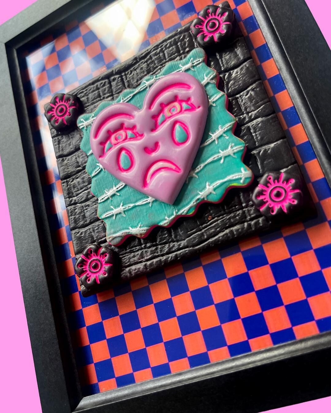 Crying Heart Tattoo Photo Frame – 3D Polymer Clay Art | Handpainted ...