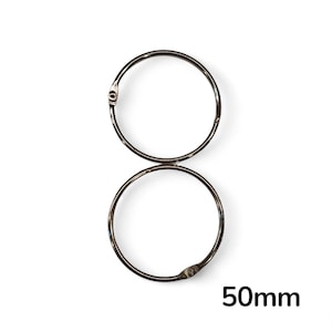 Silver 50mm Diameter Metal Book Binding Rings | Craft Supplies | Binding Supplies | Hinged Rings | Loose Leaf Rings | Split Rings | O Rings