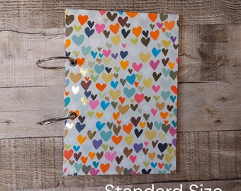 Greeting Card Storage Book, Card Holder Binder, Organiser for Keepsake & Occasion Cards, Handmade Gift,Bright Hearts, Wedding Card Holder