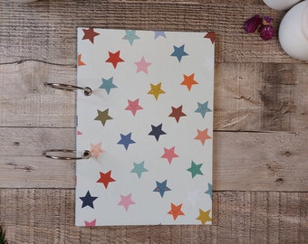 Greeting Card Storage Book, Card Holder Binder, Organiser for Keepsake & Occasion Cards, Handmade Gift, Smiley Stars, Kids Birthday, Fun