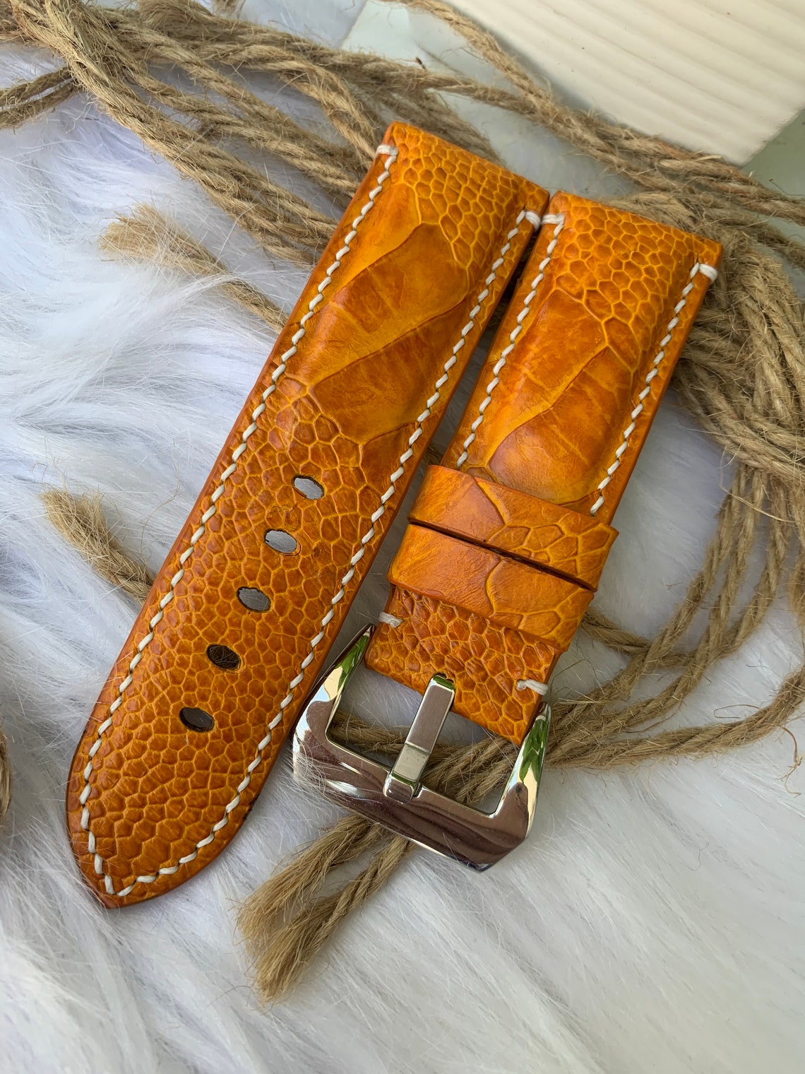 Ostrich Leg Leather Watch Strap Band leather Watch Bands - Etsy UK